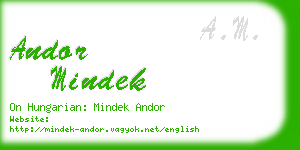 andor mindek business card